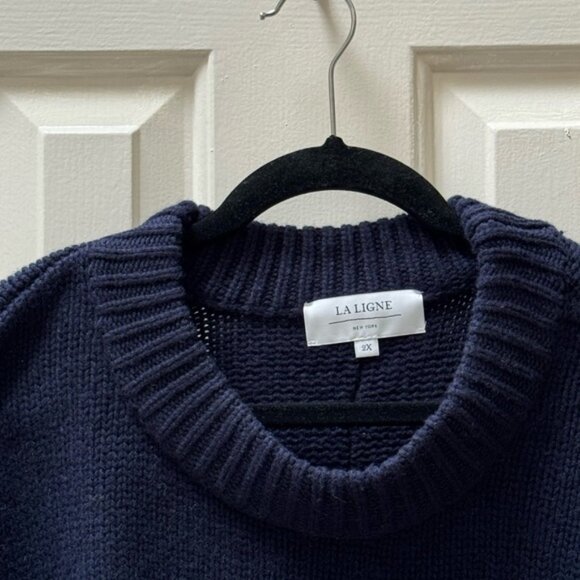 La Ligne 2X Solid Marin Sweater, Navy - Picture 2 of 8